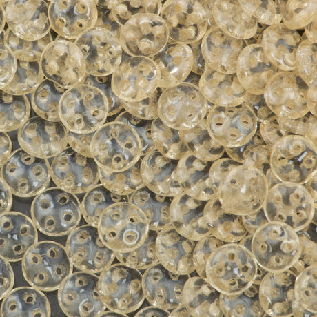 CzechMates 6mm Four Hole QuadraLentil Transparent Champagne Luster Beads 15g (14413)