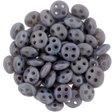 CzechMates 6mm Four Hole QuadraLentil Opaque Amethyst Luster Beads 15g (15726P)