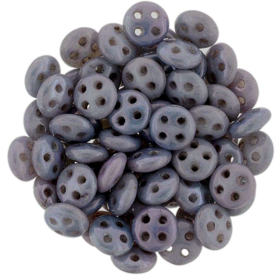 CzechMates 6mm Four Hole QuadraLentil Opaque Amethyst Luster Beads 15g (15726P)