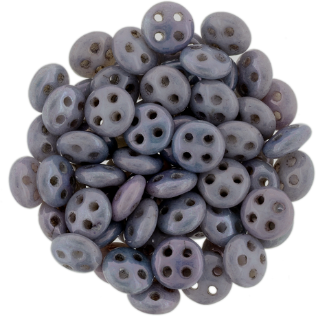 CzechMates 6mm Four Hole QuadraLentil Opaque Amethyst Luster Beads 15g (15726P)