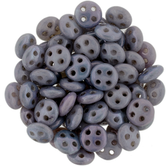 CzechMates 6mm Four Hole QuadraLentil Opaque Amethyst Luster Beads 15g (15726P)
