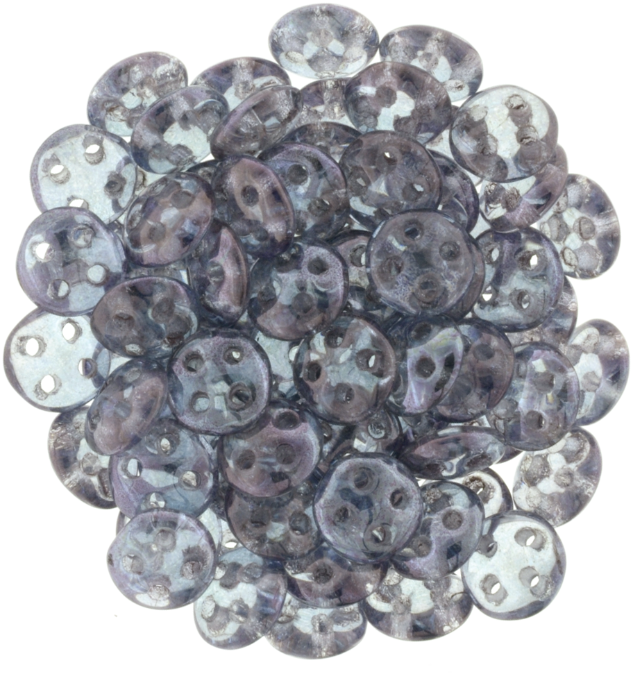 CzechMates 6mm Four Hole QuadraLentil Transparent Amethyst Luster Beads 15g (15726)