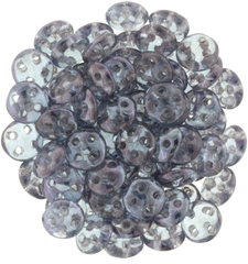 CzechMates 6mm Four Hole QuadraLentil Transparent Amethyst Luster Beads 15g (15726)