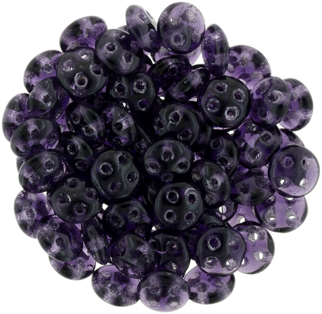 CzechMates 6mm Four Hole QuadraLentil Tanzanite Beads 15g (20510)