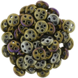 CzechMates 6mm Four Hole QuadraLentil Brown Iris Beads 15g (21415)
