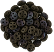 CzechMates 6mm Four Hole QuadraLentil Matte Jet Bronze Vega Beads 15g (23980YM)
