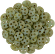CzechMates 6mm Four Hole QuadraLentil Opaque Pale Turquoise Picasso Beads 15g (63100T)