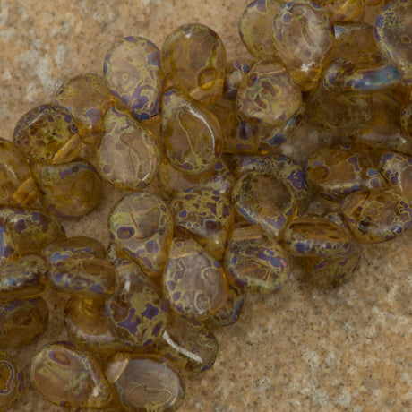 65 Preciosa Pip Transparent Light Amethyst Travertin Beads (20040TV)
