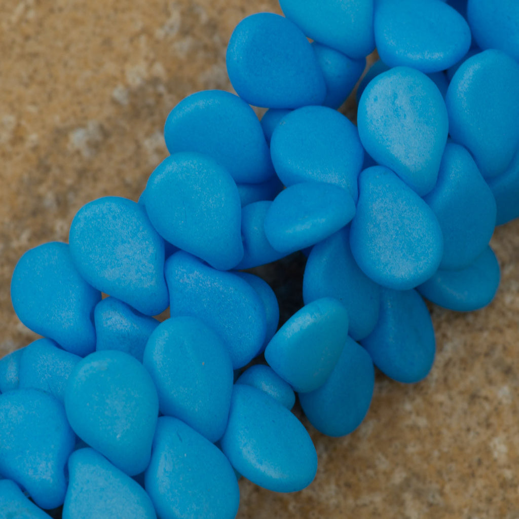 65 Preciosa Pip Matte Silk Azure Blue Beads (29576)
