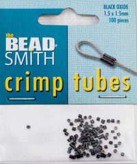 BeadSmith Black Oxide 1.5x1.5mm Crimp Tube Beads