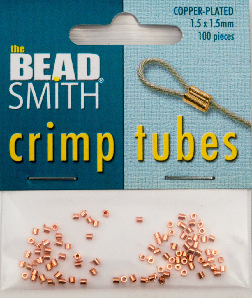 BeadSmith Copper Plated 1.5x1.5mm Crimp Tube Beads