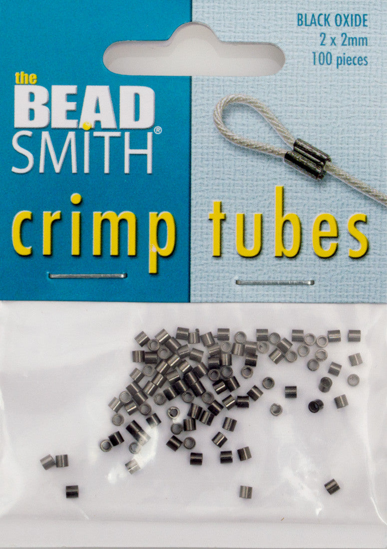Beadsmith Black Ox / Gunmetal Crimp Tube Beads 2x2mm (100)