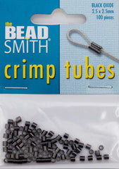 BeadSmith Black Oxide 2.5x2.5mm Crimp Tube Beads