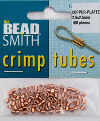 BeadSmith Copper Plated 2.5x2.5mm Crimp Tube Beads