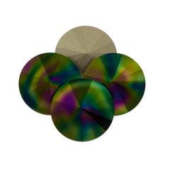 Four TRUE CRYSTAL 12mm Rivoli Crystal Dark Rainbow (001 RABDK)