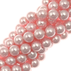 100 TRUE CRYSTAL 6mm Round Rosaline Pearl Beads