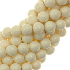 100 TRUE CRYSTAL 6mm Round Ivory Pearl Beads