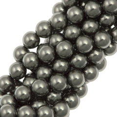 100 TRUE CRYSTAL 6mm Round Grey Pearl Beads