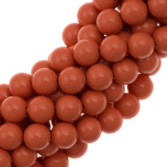 100 TRUE CRYSTAL 6mm Round Coral Pearl Beads