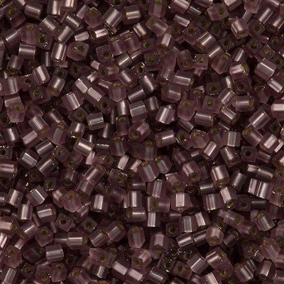 Miyuki 3mm Cube Seed Bead Matte Silver Lined Amethyst 10g (12F)
