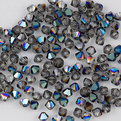 144 Preciosa Crystal 4mm Bicone Bead Crystal Blue Flare (00030BLF)