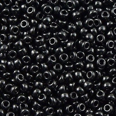 50g Miyuki Round Seed Bead 11/0 Opaque Black (401)