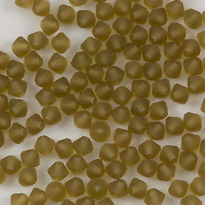 144 Preciosa Crystal 4mm Bicone Bead Matte Gold Beryl (10430M)