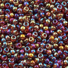 Miyuki Round Seed Bead 6/0 Dark Amber AB 20g Tube (257)