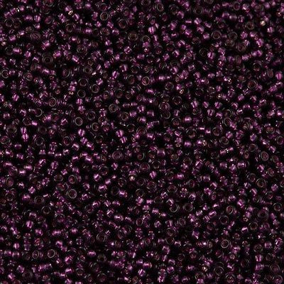 Miyuki Round Seed Bead 15/0 Dyed Silver Lined Wine 2-inch Tube (1428)