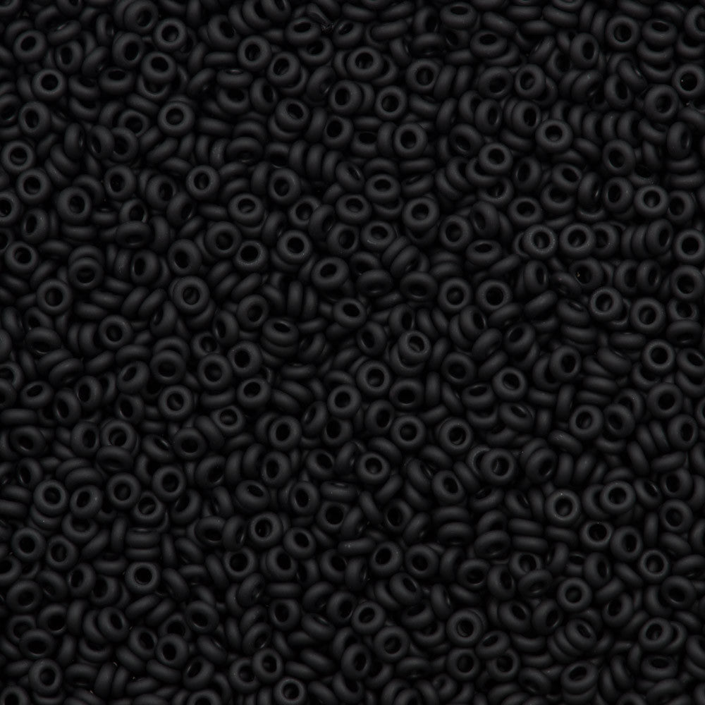 Toho Demi Round 8/0 Opaque Matte Black 8g Tube (49F)