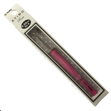 Tulip .90mm Etimo Rose Steel Crochet Hook with Cushion Grip No. 8
