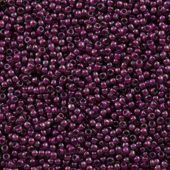 Toho Round Seed Bead 15/0 Inside Color Lined Grey Magenta 2.5-inch Tube (1076)