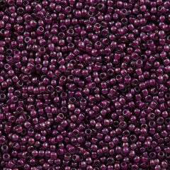 Toho Round Seed Bead 15/0 Inside Color Lined Grey Magenta 2.5-inch Tube (1076)