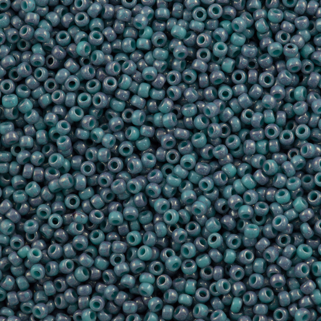 50g Toho Round Seed Bead 11/0 Opaque Turquoise Amethyst Marbled (1206)