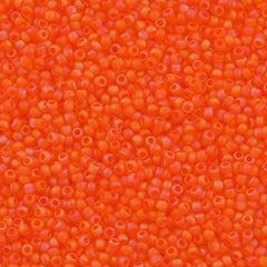 50g Toho Round Seed Bead 11/0 Transparent Matte Dark Orange AB (174BF)