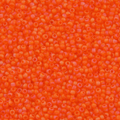 50g Toho Round Seed Bead 8/0 Transparent Matte Dark Orange AB (174BF)