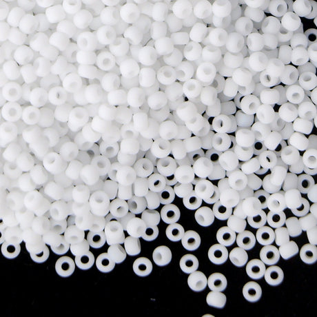 50g Toho Round Seed Bead 11/0 Opaque Matte White (41F)