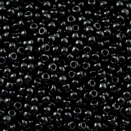 Toho Round Seed Bead 8/0 Opaque Black 2.5-inch tube (49)