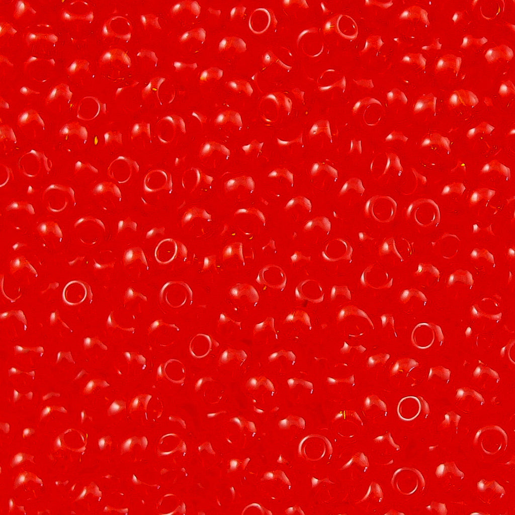 Toho Round Seed Bead 15/0 Transparent Orange Red 2.5-inch Tube (5)