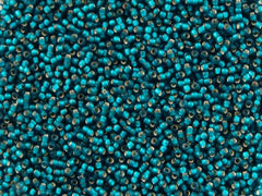 Toho Round Seed Bead 8/0 Silver Lined Transparent Matte Dark Teal 2.5-inch tube (27BDF)