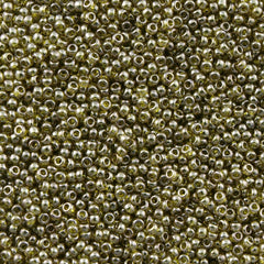 Toho Round Seed Bead 11/0 Gold Luster Green Tea 2.5-inch Tube (457)