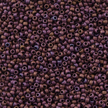 Toho Round Seed Bead 15/0 Matte Cabernet 2.5-inch Tube (703)
