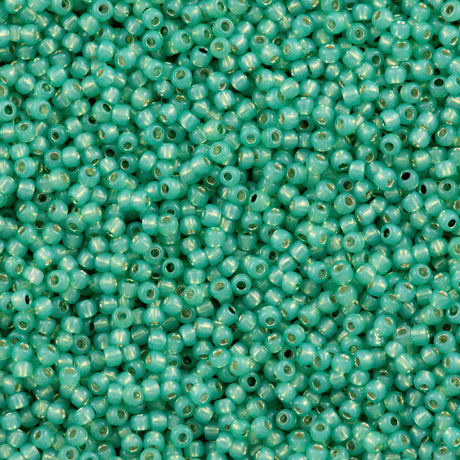 50g toho Round Seed Bead 8/0 Silver Lined Ceylon Dark Mint (2119)