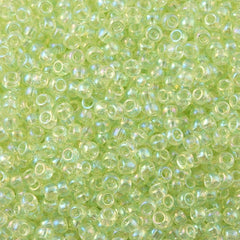 50g Toho Round Seed Bead 6/0 Transparent Lime Mist AB (173)