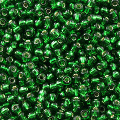 Toho Round Seed Bead 11/0 Silver Lined Dark Green 2.5-inch Tube (27B)