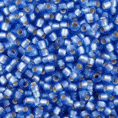 Toho Round Seed Bead 8/0 Matte Light Cobalt Silver Lined 2.5-inch tube (33F)