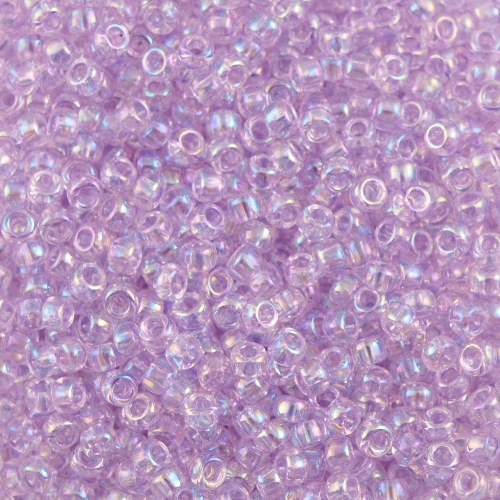 Toho Round Seed Bead 8/0 Dyed Lavender Mist AB 2.5-inch tube (477)