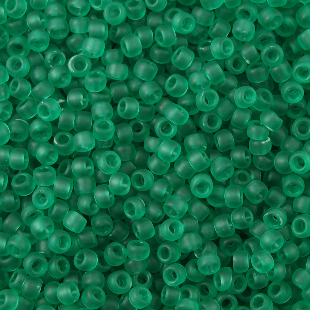 Toho Round Seed Bead 8/0 Transparent Matte Soft Green 5.5-inch tube (72F)