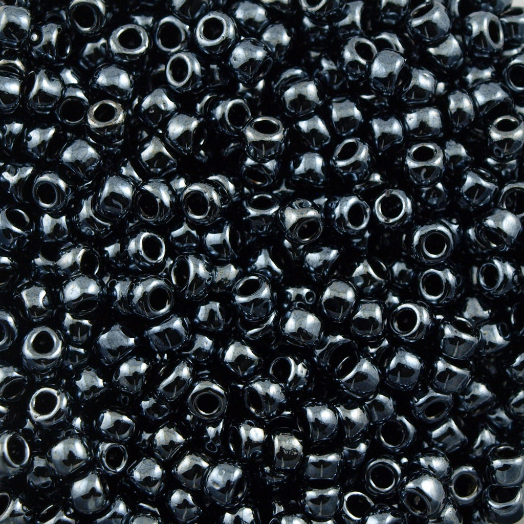 Toho Round Seed Bead 8/0 Metallic Hematite 2.5-inch tube (81)