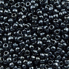 Toho Round Seed Bead 11/0 Metallic Hematite 2.5-inch Tube (81)